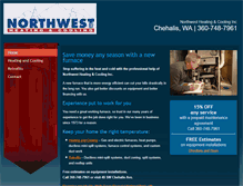 Tablet Screenshot of northwestheatingandcooling.com